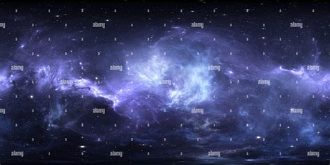 Vista De 360 Grados De Nebulosa Espacial Con Estrellas Entorno De