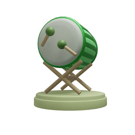 Free 3d Illustration Of Bedug Drum On The Podium Transparent