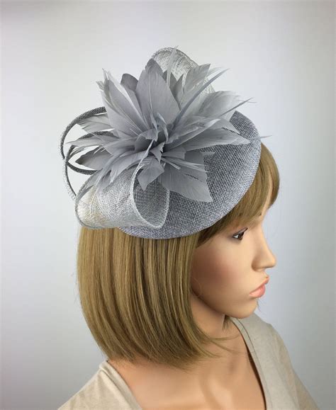 Silver Fascinator Grey Fascinator Wedding Hatinator Mother Of The Bride