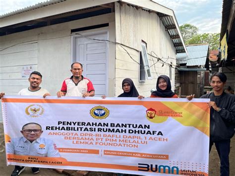 Gandeng Pt Pim Rafli Kembali Bantu Renovasi Rumah Warga Di Aceh