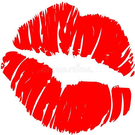 Red Lips Kiss Isolated on White Background Stock Illustration ...