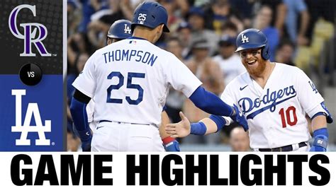 Rockies Vs Dodgers Game Highlights 7422 Mlb Highlights Youtube