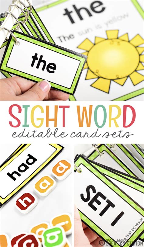 Editable Sight Word Cards Mrs Jones Creation Station