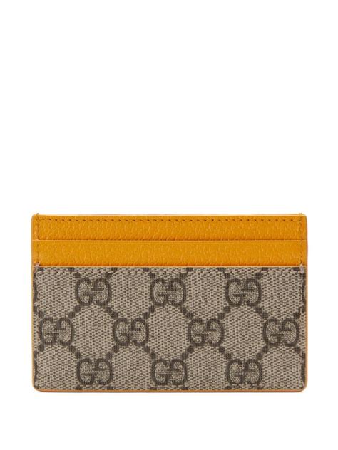 Gucci Gg Supreme Canvas Cardholder In Nude Modesens