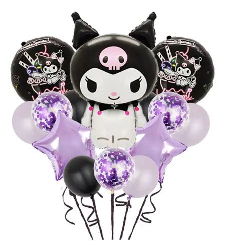 14pcs Kuromi Set De Globos Cumpleaños De Película Aluminio Meses sin