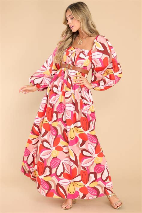 Adorable Pink Floral Maxi Dress All Dresses Red Dress