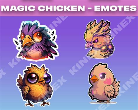 Magic Chickens Twitch Youtube Discord Emotes Etsy