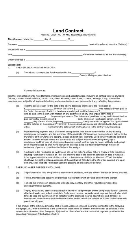 44 Professional Land Contract Forms All States ᐅ Templatelab