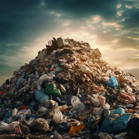 Premium AI Image | waste heap for recycling plastic