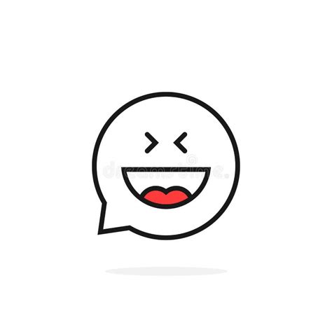 Thin Line Joy Emoji Speech Bubble Logo Stock Vector - Illustration of ...