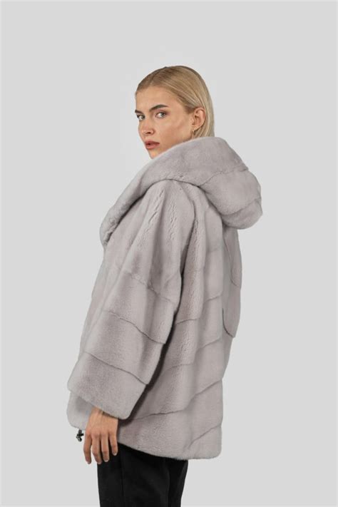 Silver Grey Mink Fur Jacket 100 Real Fur Haute Acorn