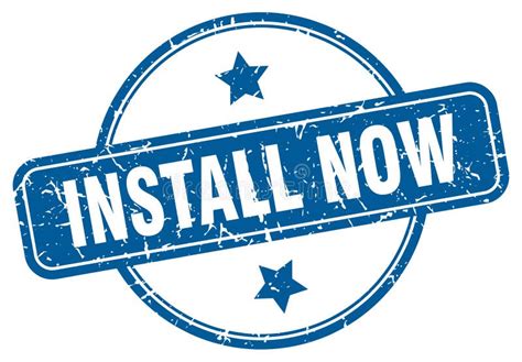 Install Now Stamp Install Now Round Vintage Grunge Label Stock Vector