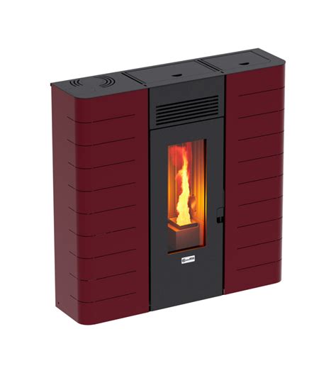 Stufa A Pellet Slim Canalizzata Canadian Stove Slim C Bordeaux