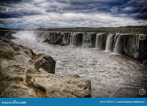 Selfoss Waterfall in Iceland Stock Image - Image of flow, location ...