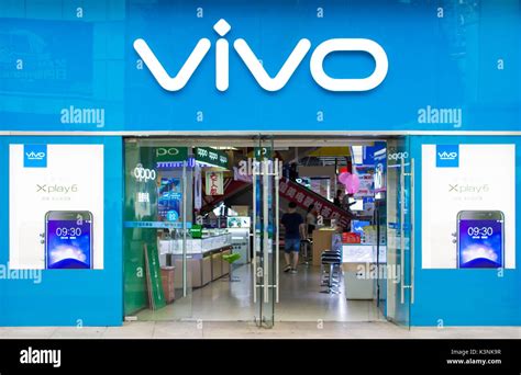 NANNING, CHINA - JUNE 9, 2017: Vivo mobile phone and accessories shop ...