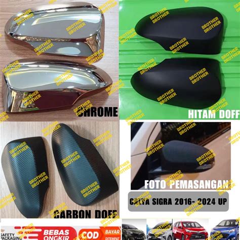 Jual Cover Spion Calya Sigra 2016 2019 2023 2024 2025 Up Hitam Chrome