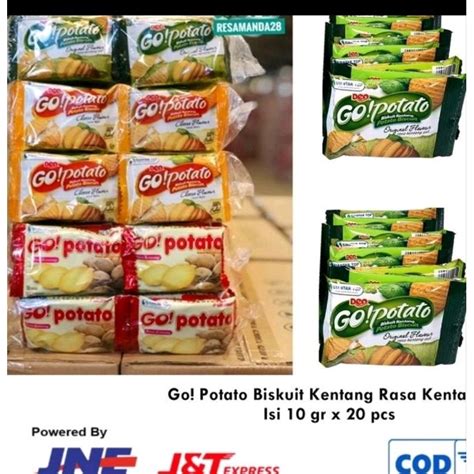 Jual GO POTATO BISKUIT KENTANG RASA KENTANG ASLI 1 PAK ISI 7 GR X 20