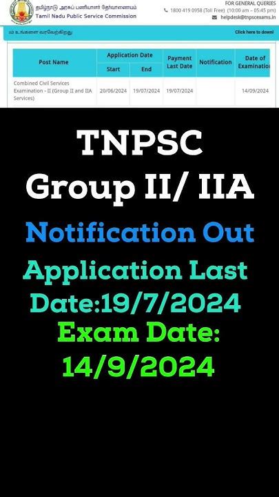 Tnpsc Group 2 Notification Out 2024 Exam Date Application Last Date Group2notification Youtube