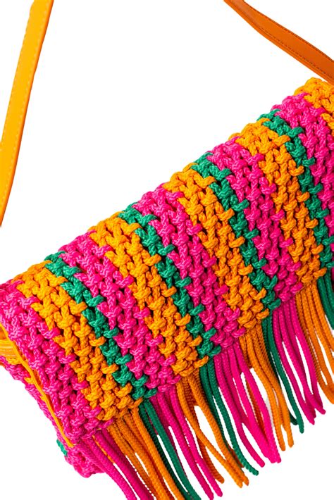 Fringed Crochet Handbag