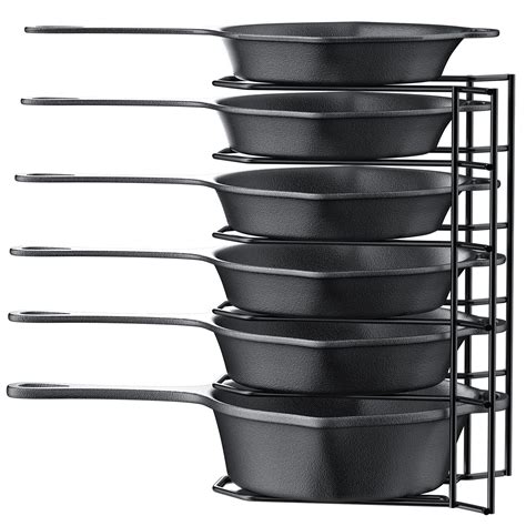 Buy Mudeela Tier Heavy Duty Pan Organizer Pan Rack Holds Cast Iron