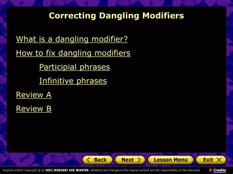Correcting Dangling Modifiers: Grammar Guide