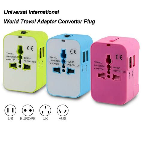 1Pc 2USB Universal Internacional Mundo Viaje Adaptador Convertidor