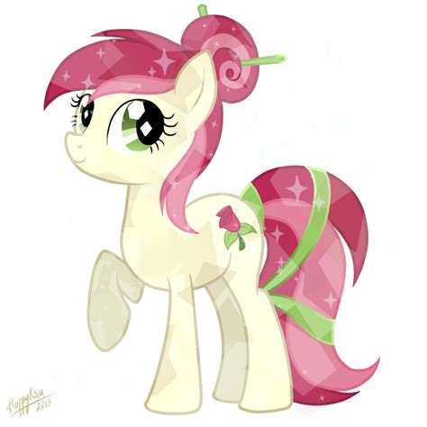 Safe Artist Happyksu Roseluck Crystal Pony Earth Pony