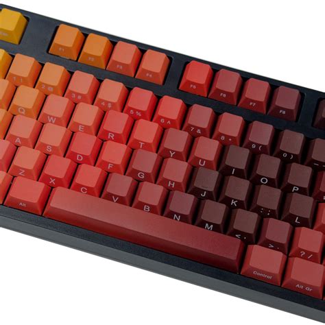 122pcs Gradient Red Keycap Setside Characters Keycap Pbt Keycap