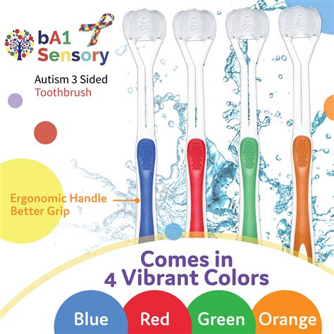 Ba1 Sensory 3 Sided Autism Toothbrush For Special Needs Kids Soft