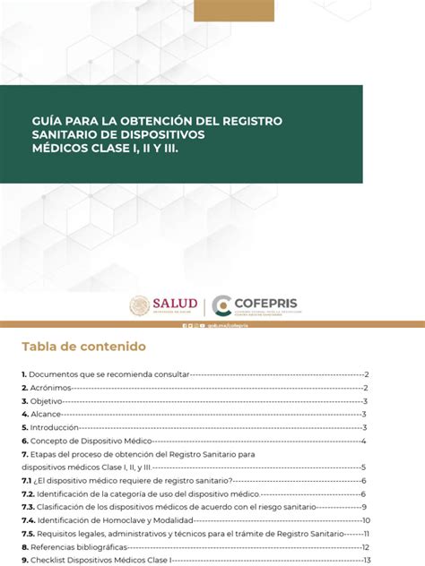 Guia Para La Obtencion Del Registro Sanitario De Dispositivos Medicos