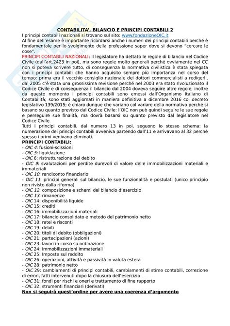 Riassunto Lezioni Contabilità Bilancio E Principi Contabili 2