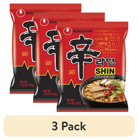 3 Pack Nongshim Shin Ramyun Spicy Beef Ramen Noodle Soup Pack 4 2oz