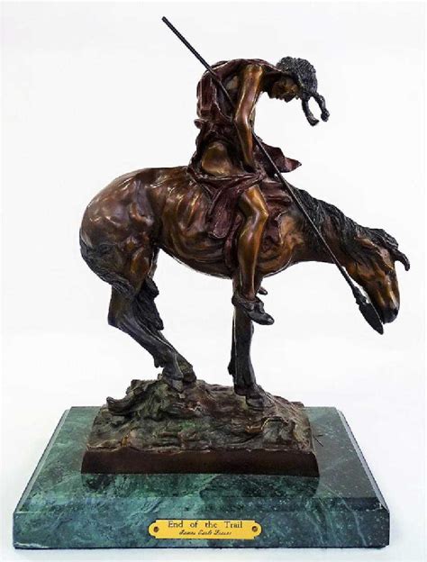 F. REMINGTON "END OF THE TRAIL" BRONZE SCULPTURE