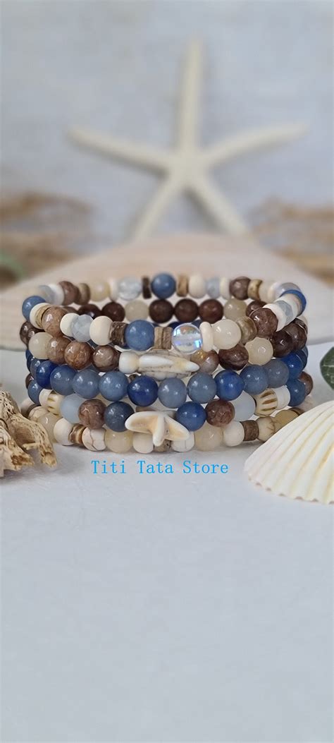 5 Beach Bracelets Sea Turtle Bracelets Sea Glass Bracelets Beachy Jewelry Coastal Style