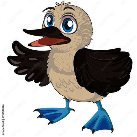 Blue Footed Booby Cartoon Piquero Patas Azules Clipart Stock Vector