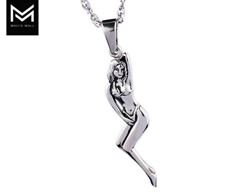 Naked Girl Pendant Necklace Women Fashion Gold Silver Etsy