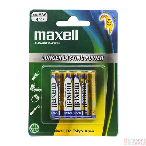 Maxell Aaa Alkaline Battery 4 Pack Batteries Batteries Boating