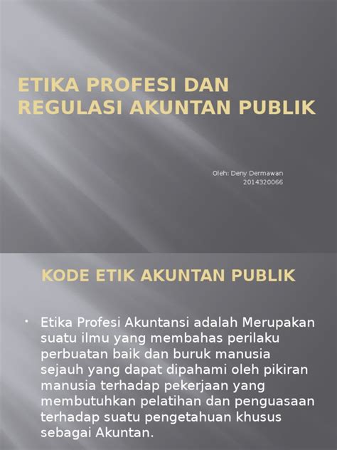 Pdf Etika Profesi Dan Regulasi Akuntan Publik Dokumen Tips