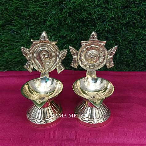 Buy Rama Metal Vishnu Sanku Chakra Deepam Pack Of Online At Low