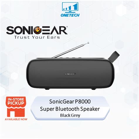 SonicGear P8000 Super Bluetooth Speaker Black Grey Black Red 5W X2