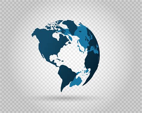 Earth globe icon on transparent background. Vector illustration 5567966 ...