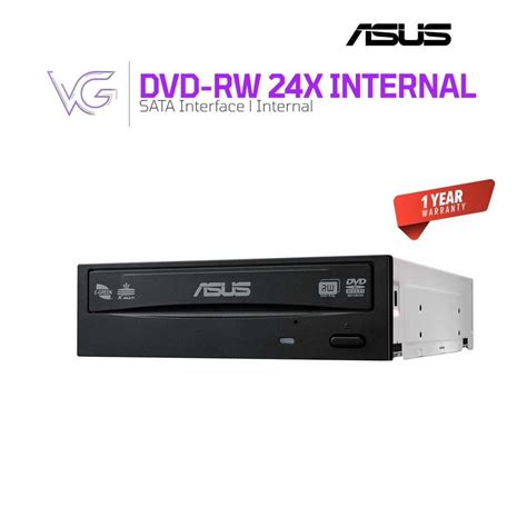 Asus Internal SATA DVD RW 24X Optical Disk Drive DRW 24D5MT BLK G AS