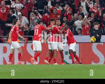 Vangelis Pavlidis Forward Of Sl Benfica Celebrates With Samuel Dahl