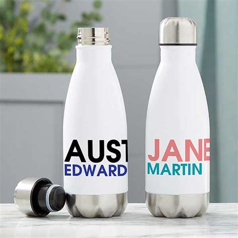 Personalized Insulated Water Bottles Bold Name