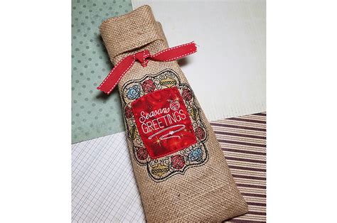 ITH Seasons Greetings Wine Bag Hatch Free Designs