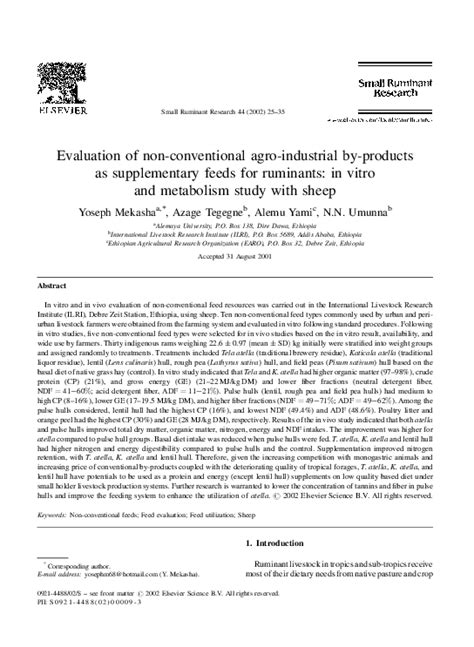 Pdf Evaluation Of Non Conventional Agro Industrial By Products As