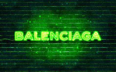 Download wallpapers Balenciaga green logo, 4k, green brickwall ...