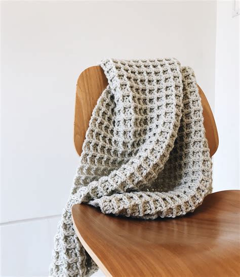 Crochet Pattern Blanket Afghan Waffle Texture The Poze Etsy