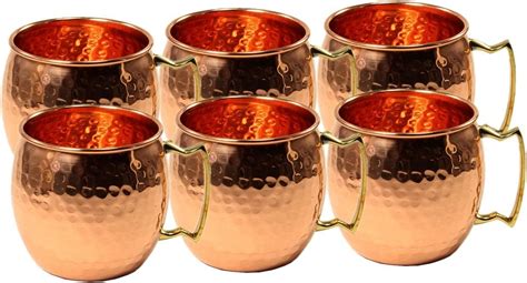 Amazon PARIJAT HANDICRAFT Set Of 6 Hammered Copper Moscow Mule Mug