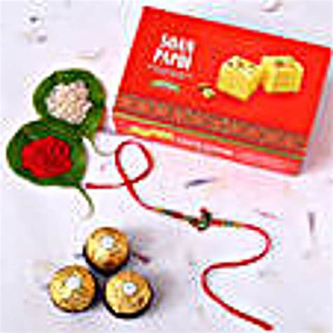 Sneh Peacock Rakhi With Soan Papdi Ferrero Rocher Usa Gift Sneh